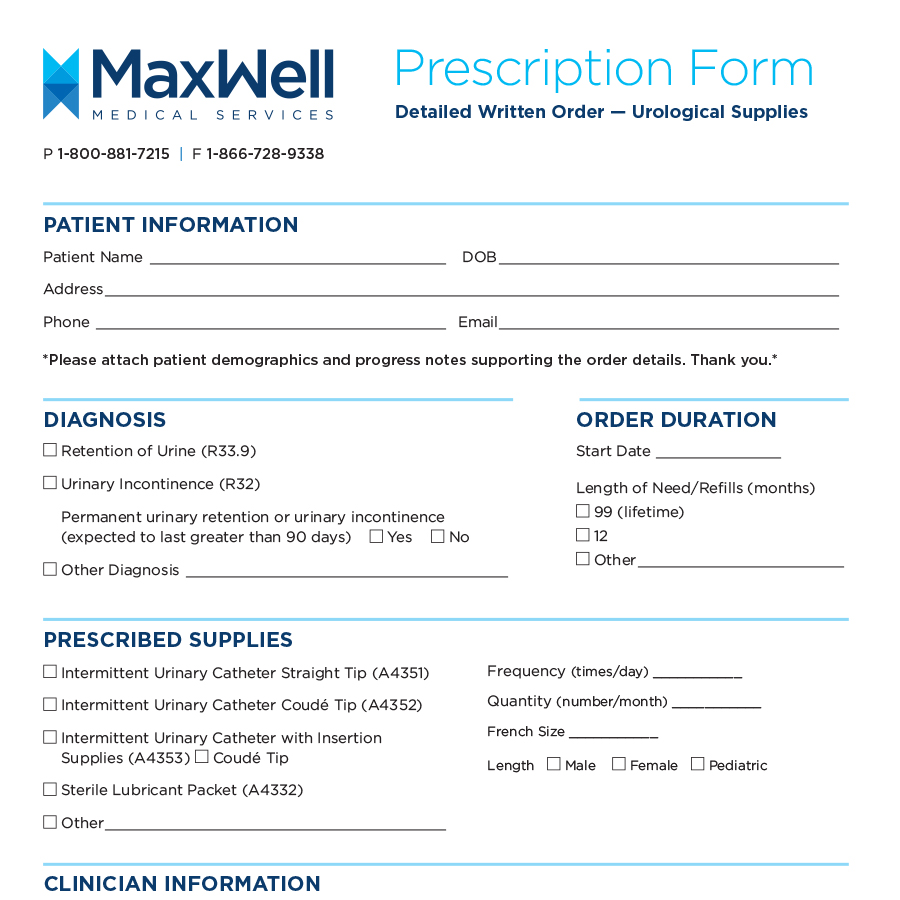 Maxwell Prescription Form